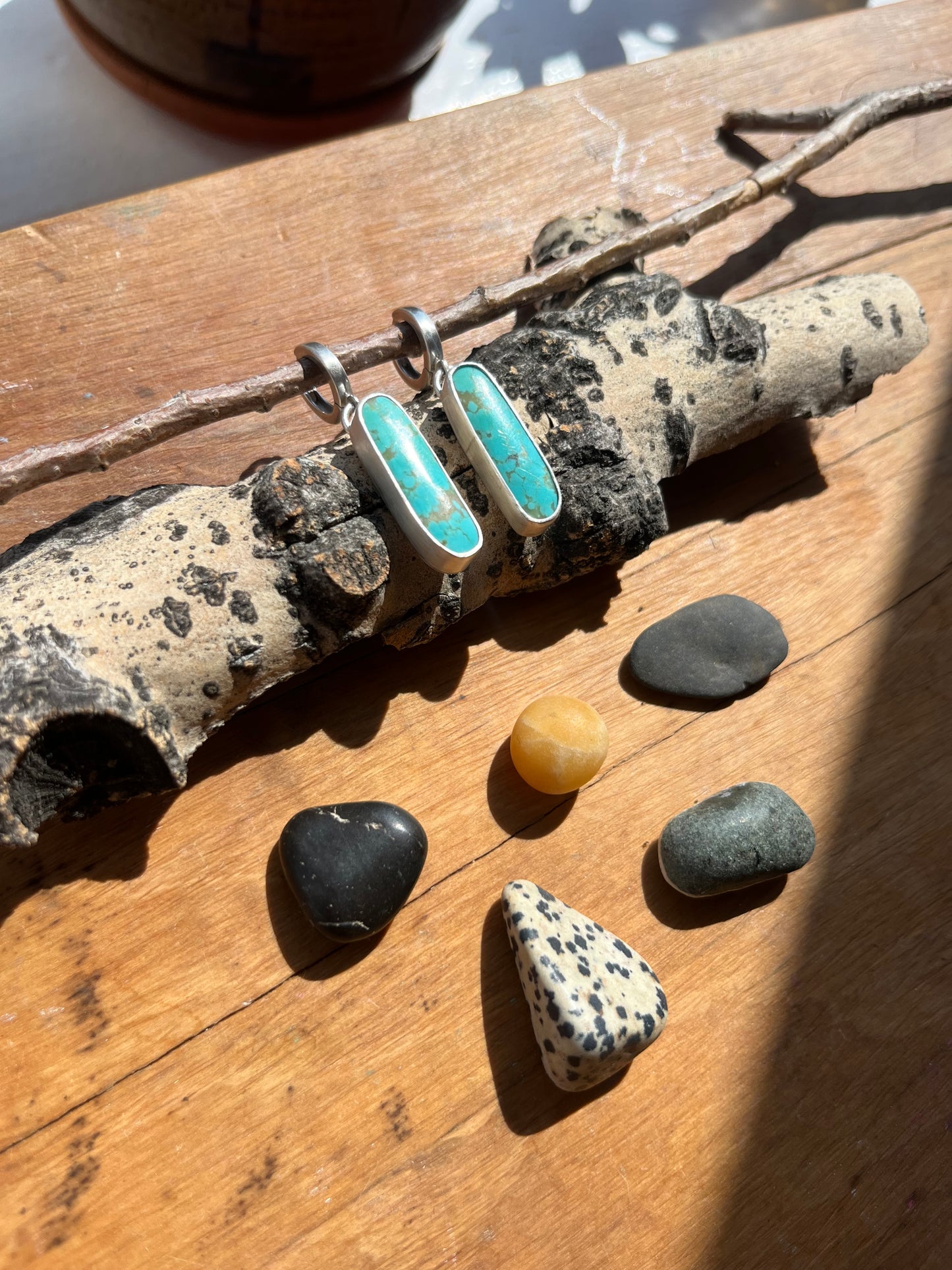 Turquoise Bar Huggies