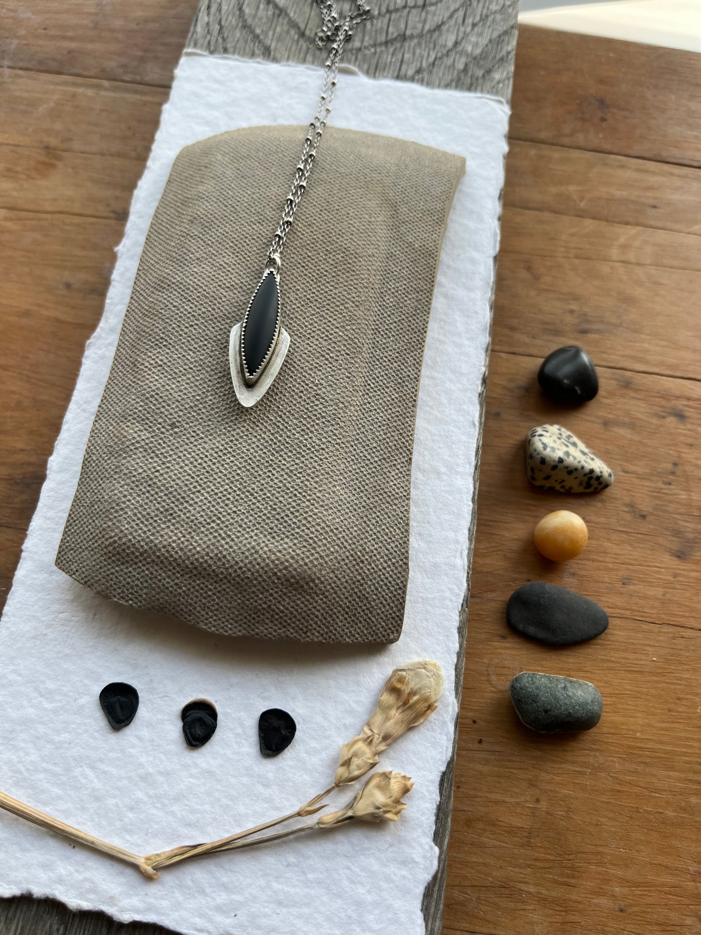Black Onyx Shield Necklace