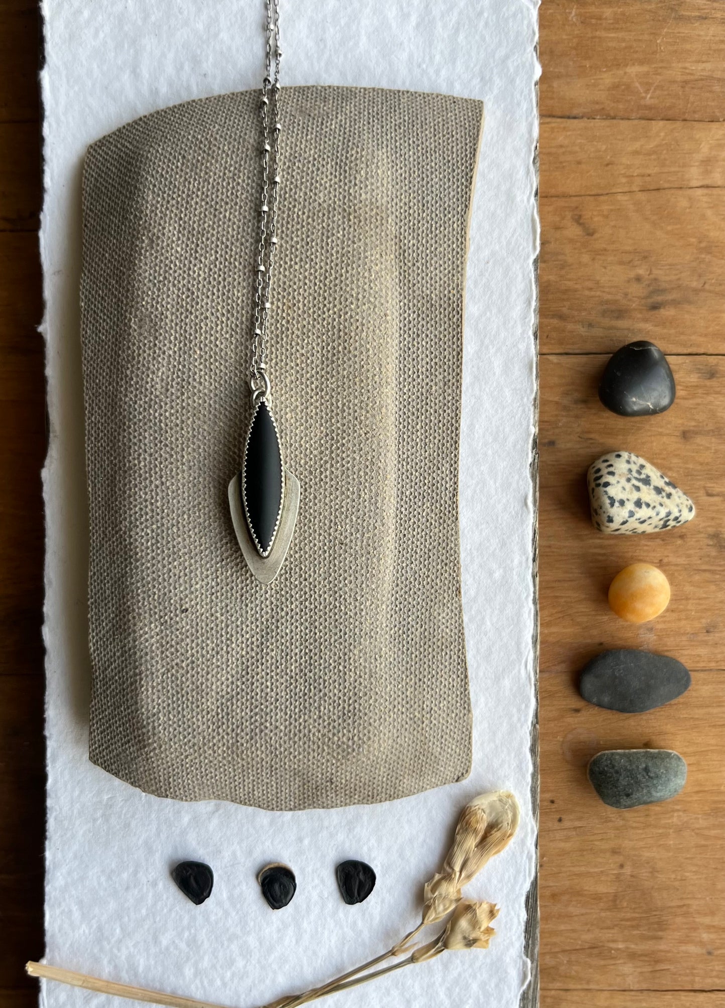Black Onyx Shield Necklace