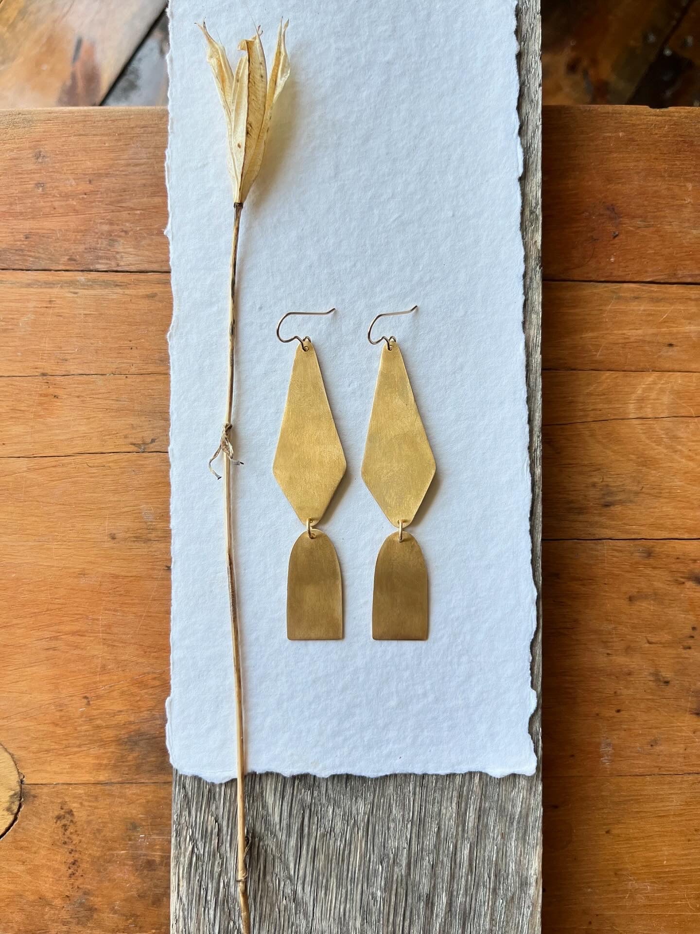 The Queen Brass Earrings