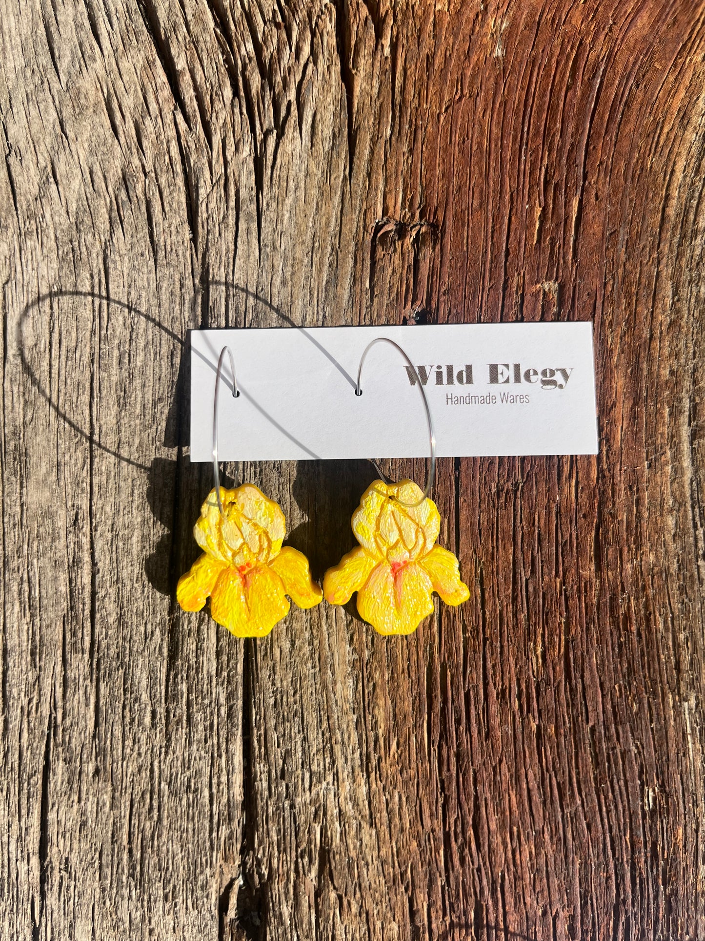Yellow Dot Iris Earrings