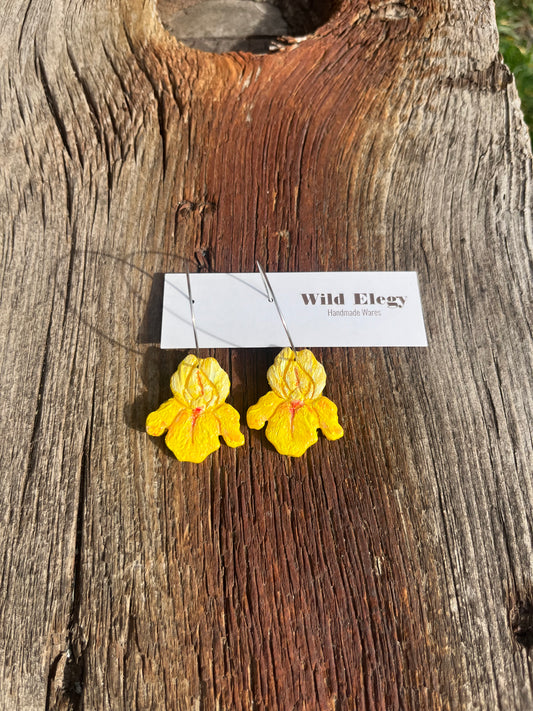 Yellow Iris Earrings