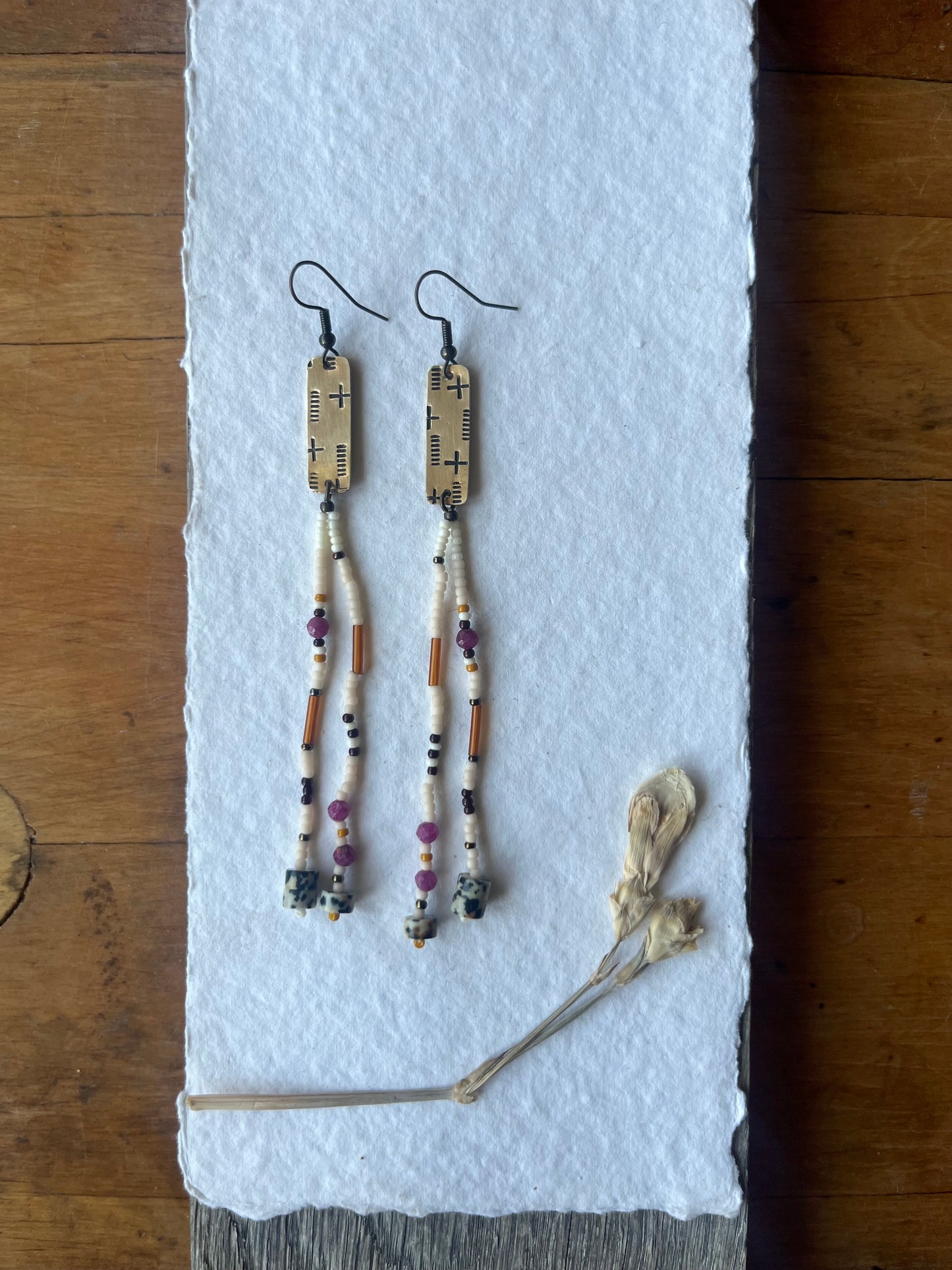 Ruby Beaded Dangles