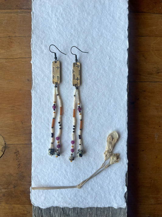 Ruby Beaded Dangles