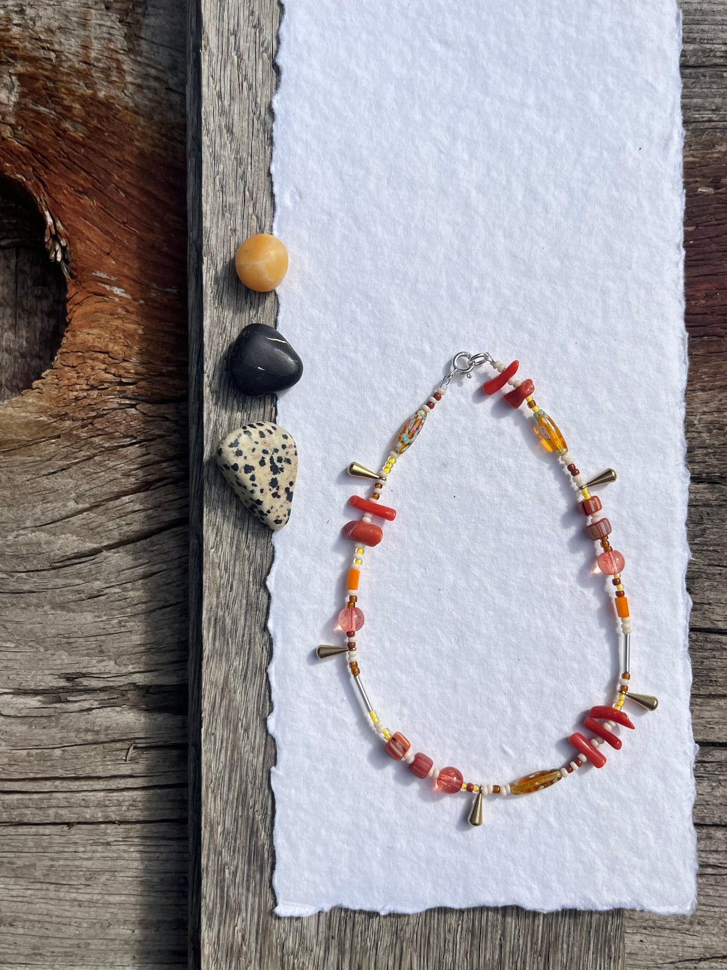 10.5 inch Coral Anklet
