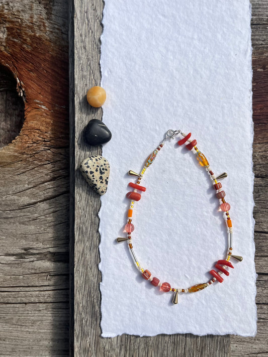 10.5 inch Coral Anklet