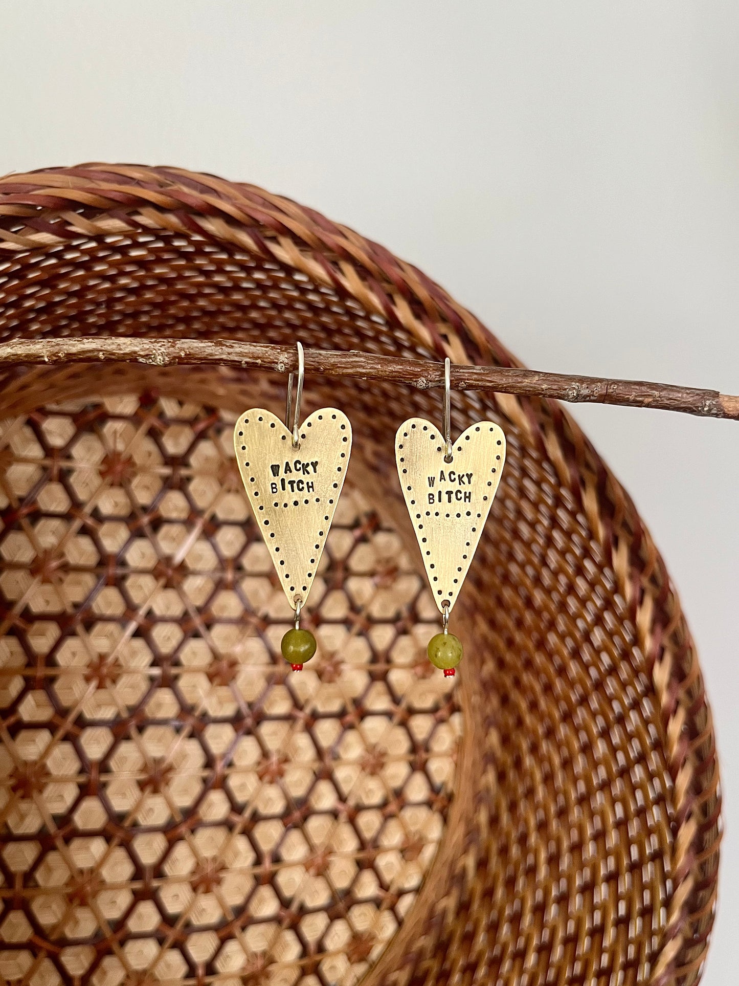 Wacky B Olive Earrings