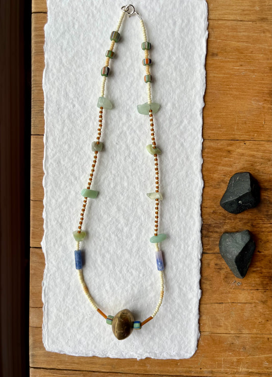 Bluebird Brass Choker Necklace