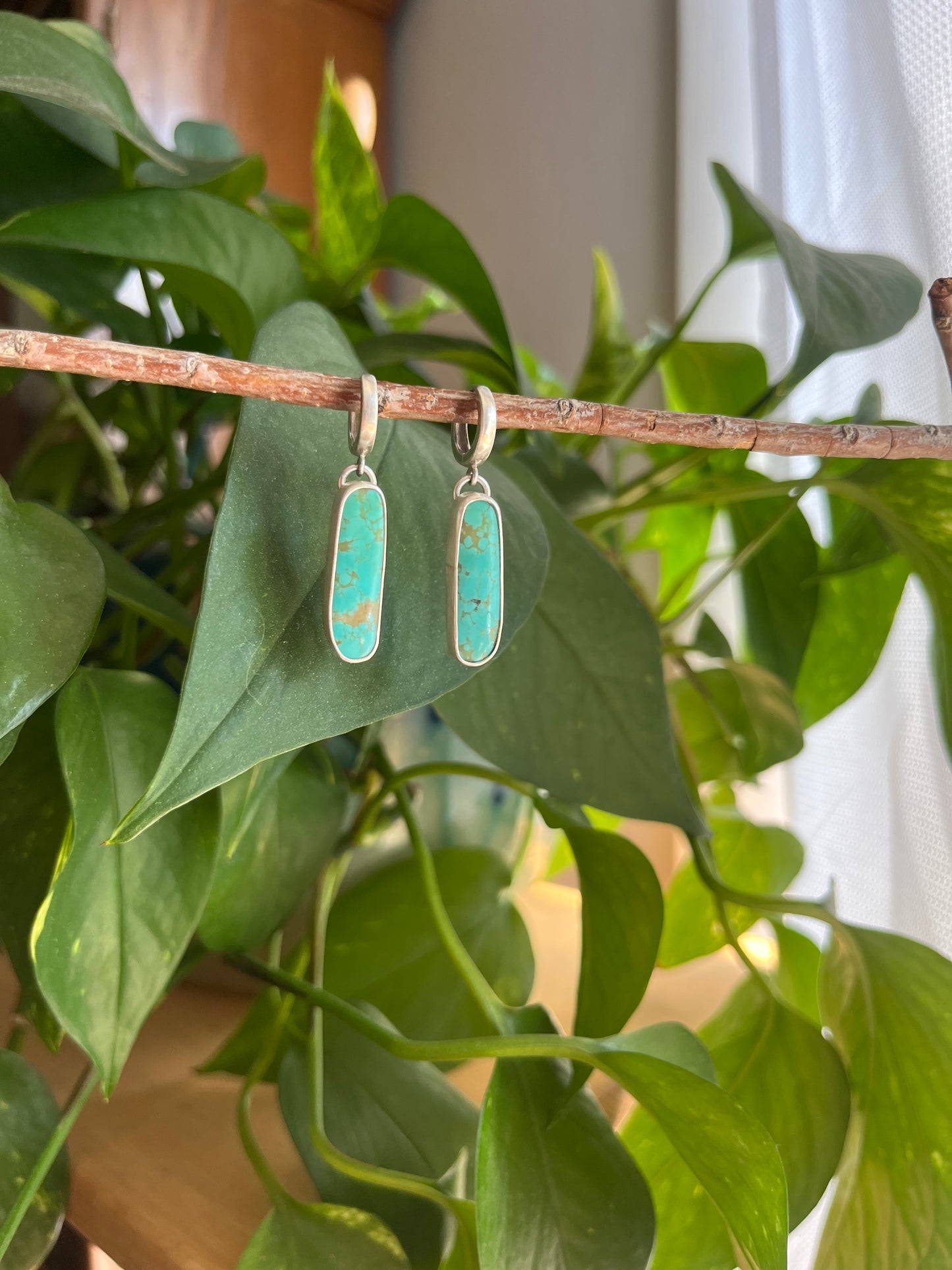 Turquoise Bar Huggies