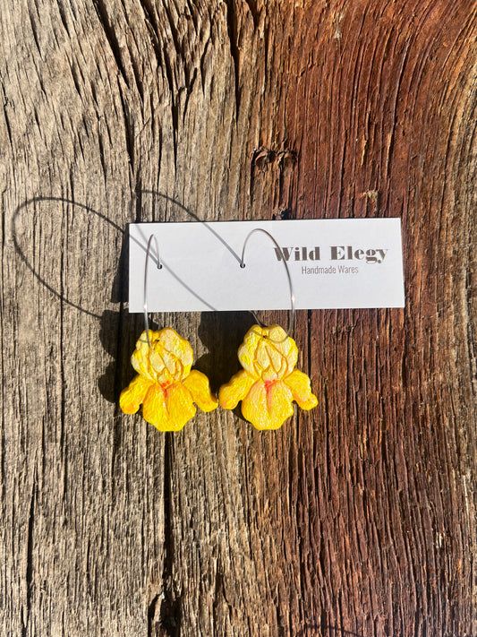 Yellow Dot Iris Earrings