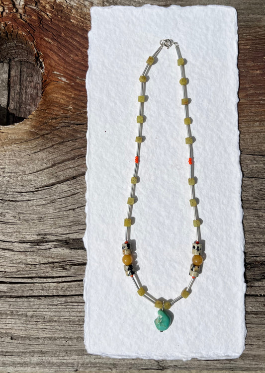 Orange N Chartreuse Barbie Neckace