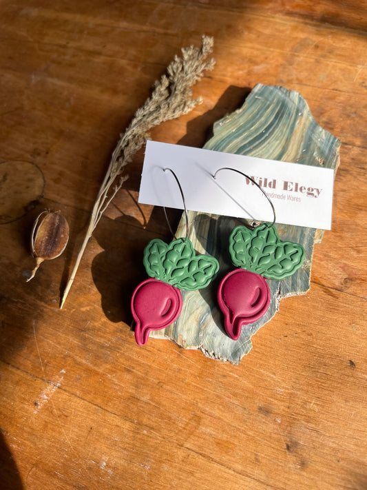 Beet Polymer Earring Drops