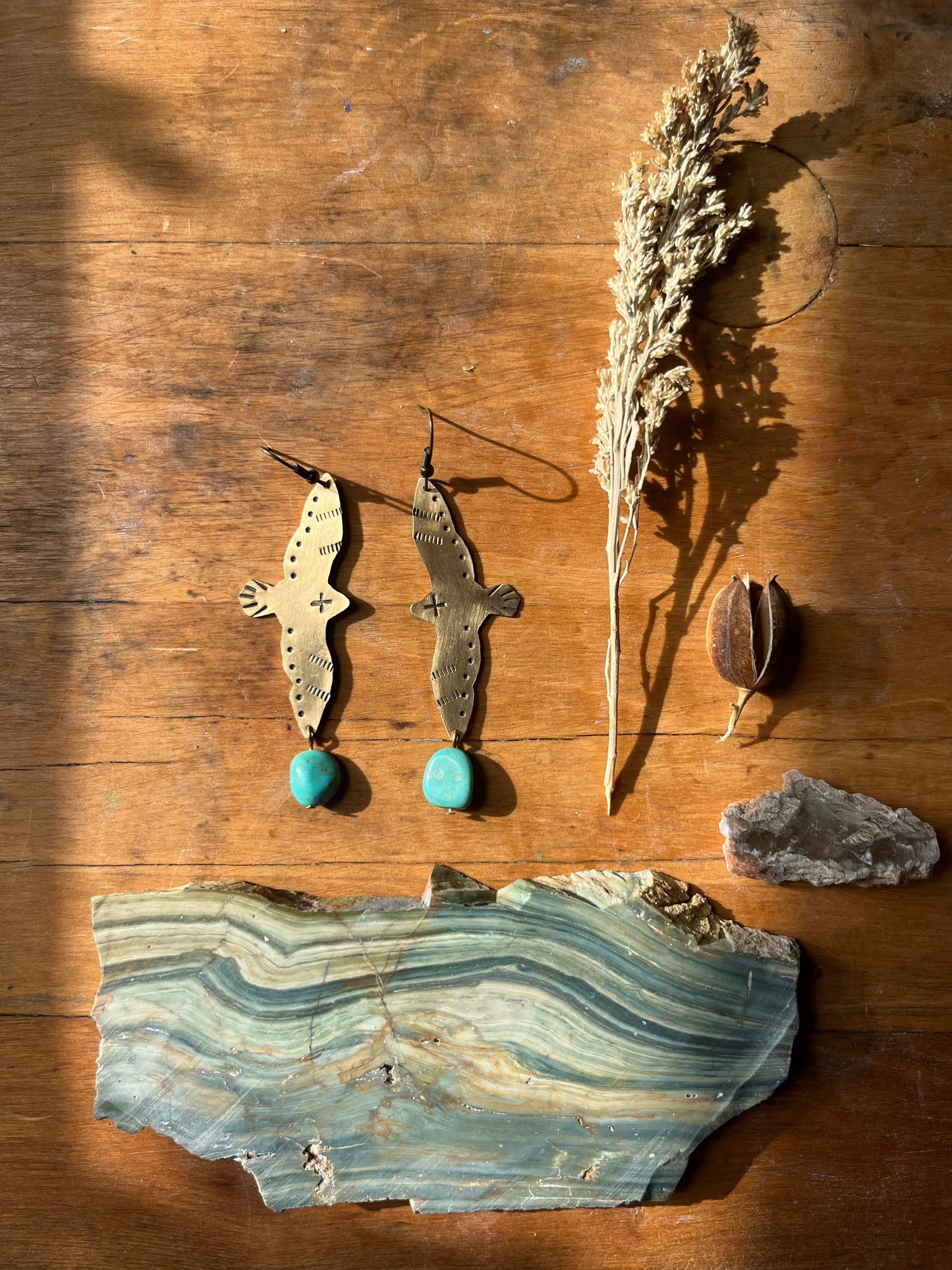 Skua Earring with Turquoise Bead